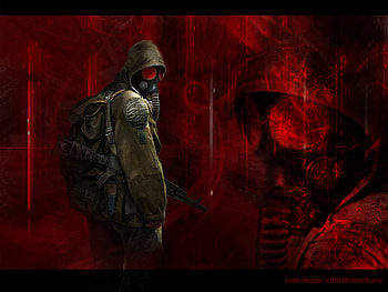 Stalker, abstract, dark, red HD wallpaper