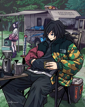 Giyu & Shinobu, art, tableware HD phone wallpaper