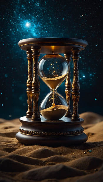 Majestic Infinity Hourglass with Glowing Cosmic Stars and Galaxy, Space HD phone wallpaper
