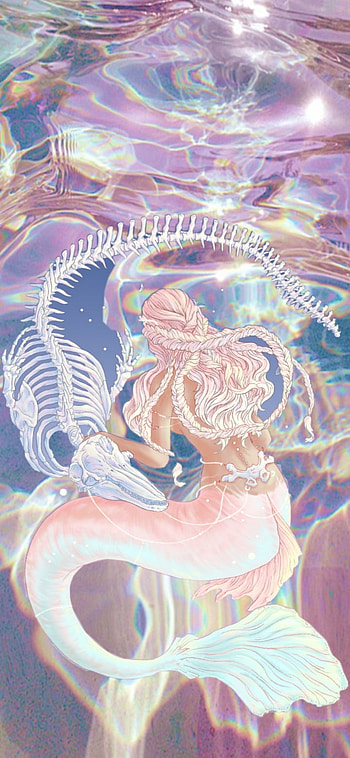 Sirena, art, vintag, tumblr, agua HD phone wallpaper