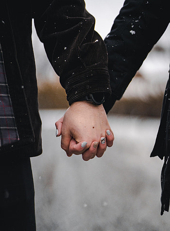 Snow, Love, Couple, Pair, Hands HD phone wallpaper