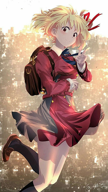 Lycoris Recoil Chisato, red, hair HD phone wallpaper