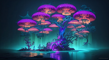 Neon Tree, AI Art HD wallpaper