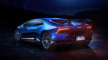Blue Lamborghini Huracan, Rear Cars HD wallpaper