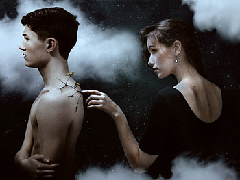 Man and woman, installation, style, digital, art, man, woman HD wallpaper