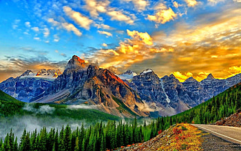 Banff National Park, Alberta, Mountains, Sky, Rocky HD wallpaper