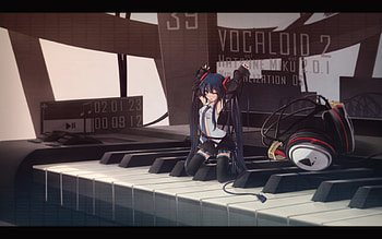 Hatsune Miku, sexy, heads, cute, kawai, girl, vocaloid, anime girl, anime, piano HD wallpaper