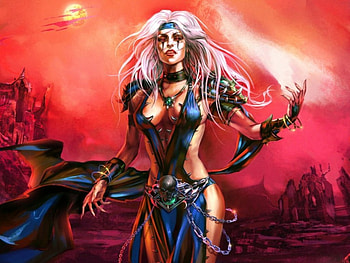 Fantasy girl, magic, fantasy, woman, red HD wallpaper
