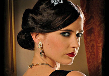 Eva Green, red lips, vesper, black, girl, actress, beauty, woman, movie, casino royale HD wallpaper