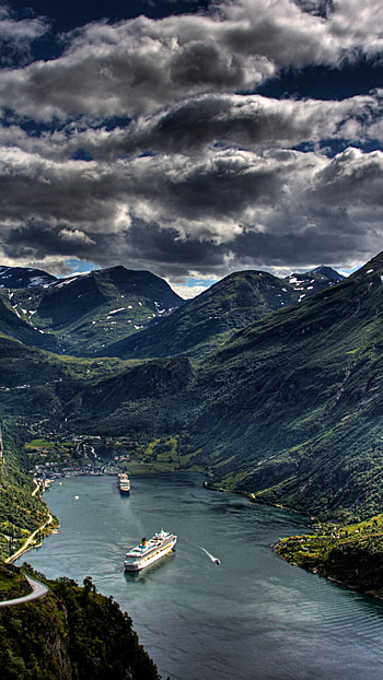 Norway , Stunning backgrounds, Norwegian ferry, Beautiful landscapes HD phone wallpaper