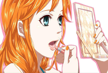 Nami, makeup, anime, pretty, one piece, girl HD wallpaper