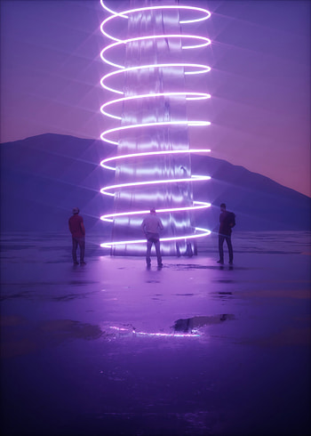 Art, Miscellanea, Miscellaneous, Silhouettes, Neon, Spiral HD phone wallpaper