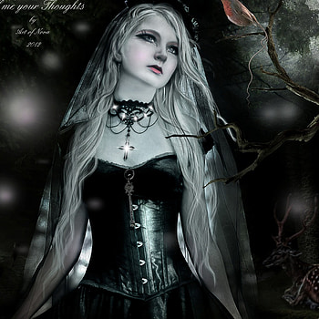 Tell me your Thoughts, lady, abstract, fantasy, dark HD wallpaper