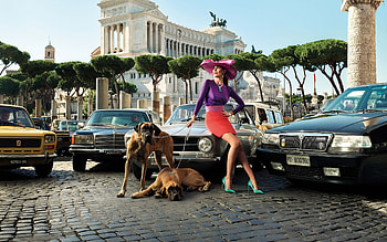 Lily Aldridge, american fashion model, Piazza Venezia, shoot, Bvlgari, Mai Troppo, beautiful women HD wallpaper