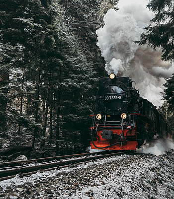 Smoke, Miscellanea, Miscellaneous, Forest, Rails, Train, Locomotive, Steam Locomotive HD phone wallpaper