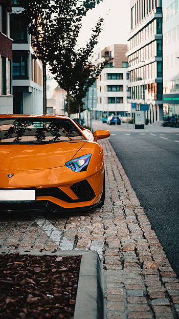 Sports, Lamborghini, Cars, Car, Front View, Machine, Sports Car, Lamborghini Aventador HD phone wallpaper