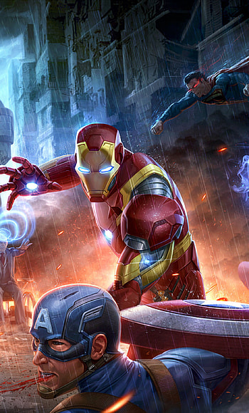 Iron Man and Captain America, DC vs. Marvel HD phone wallpaper