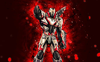 Quantum Suit WarMachine, , red neon lights, superheroes, Avengers End Game , artwork, WarMachine HD wallpaper