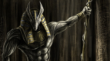 Anubys Egyptian God of the Dead background HD wallpaper