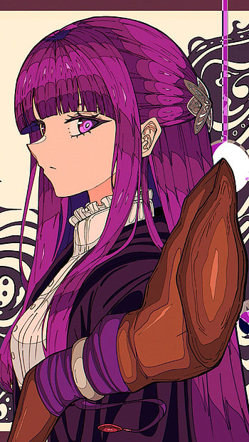 Fern's Purple Reverie — Frieren , Anime, anime girl, Fern (Frieren: Beyond Journey's End), Frieren: Beyond Journey's End, purple anime HD phone wallpaper