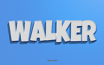 Walker, blue lines background, with names, Walker name, male names, Walker greeting card, line art, with Walker name HD wallpaper