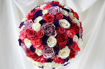 Flowers, Roses, Multicolored, Motley, Registration, Typography, Bouquet, Lisianthus Russell, Lisiantus Russell HD wallpaper