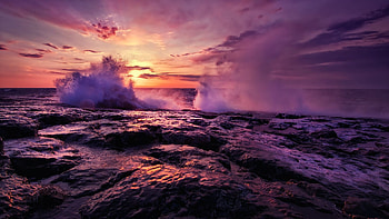 Lake Superior, Beautiful beaches, Sunset waves, Scenery HD wallpaper
