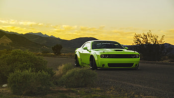 Dodge Challenger Green, green, dodge-challenger, cars HD wallpaper
