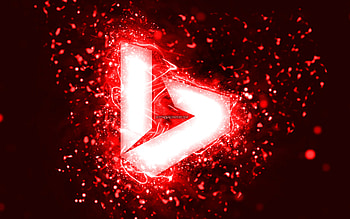 Bing red logo, , red neon lights, creative, red abstract background, Bing logo, search system, Bing HD wallpaper