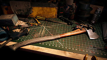 Dead Island 2: Axe on Workbench, video game, Dead Island 2 HD wallpaper
