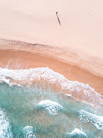 Nature, Water, Sea, Waves, View From Above, Coast HD phone wallpaper