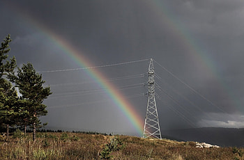 Rainbow, clouds, nature, rain HD wallpaper