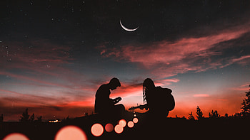 Couple Silhouette HD wallpaper