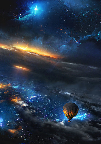 Sky, Art, Universe, Balloon HD phone wallpaper