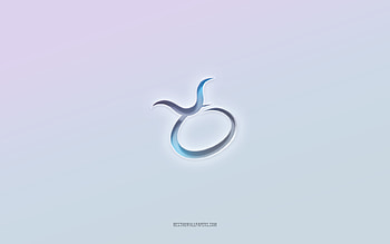 Taurus zodiac sign, cut out 3d text, white background, Taurus 3d sign, Taurus emblem, Taurus, embossed sign, Taurus 3d emblem HD wallpaper