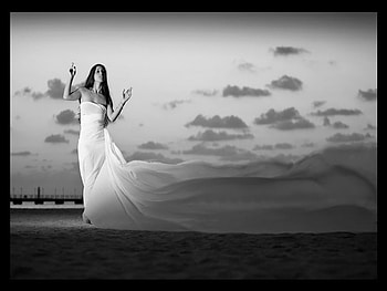 She..., model, graphy, woman, black and white HD wallpaper
