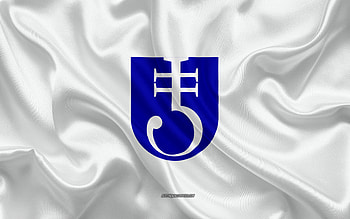 Flag of Jesenice, , silk texture, Jesenice, Slovenian city, Jesenice flag, Slovenia HD wallpaper