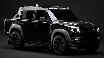 Land Rover Defender Pickup Urban Automotive, Car, Black Car HD wallpaper