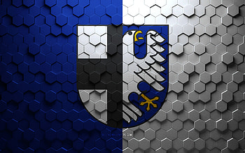 Flag of Balve, honeycomb art, Balve hexagons flag, Balve, 3d hexagons art, Balve flag HD wallpaper