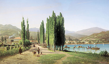 Nature, Trees, Art, Painting, Boy, Livestock, Cattle, Vereshchagin HD wallpaper