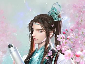 Change, blue, man, paper, feimo, pink, fantasy, prince, luminos, handsome HD wallpaper