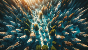 Winter Wonderland: Snowy Forest Aerial, winter, snowy forest, aerial, forest, nature HD wallpaper