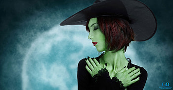 Witch, black, model, girl, hand, woman, halloween, moon, luna, hat HD wallpaper