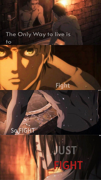 Fight, Reality, Eren Yeager, Inspirational, Attack on titan, Motivational, Life, Quotes HD phone wallpaper