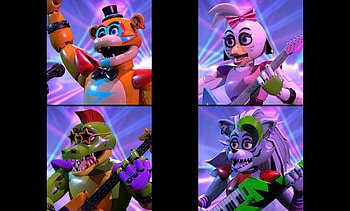Glamrock Freddy (Five Nights at Freddy's), Roxanne Wolf (Five Nights at Freddy's), video game, Five Nights at Freddy's: Security Breach, Five Nights at Freddy's HD wallpaper
