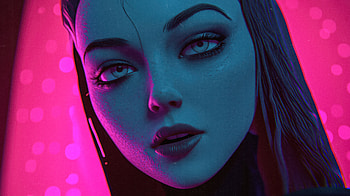 "Chloe 2.0", Digital artwork, cyberpunk, robot, girl, purple HD wallpaper