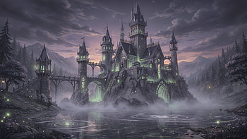 Mistbound Gothic Citadel —, Castle HD wallpaper