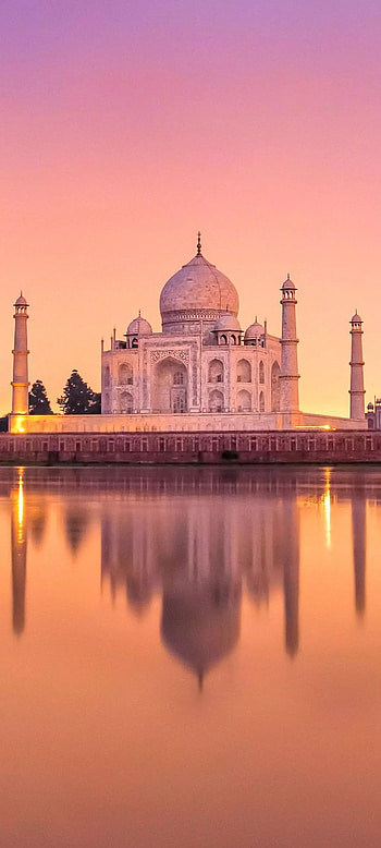 Taj Mahal, sky, bank HD phone wallpaper