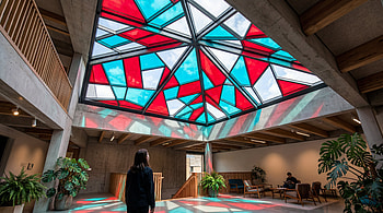 Prismatic Skylight —, Stained Glass, Architecture HD wallpaper
