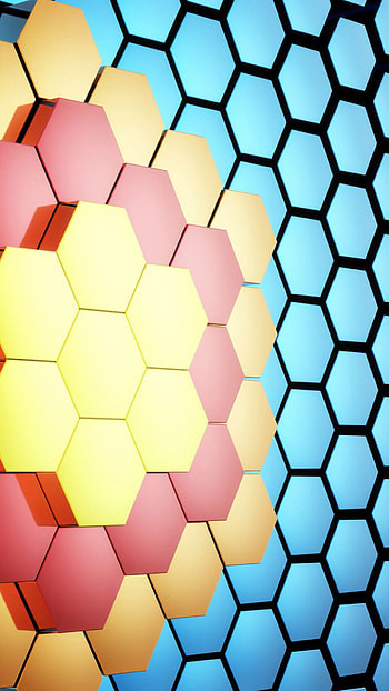 Honeycomb, 3D pattern, Abstract , Hexagon design HD phone wallpaper